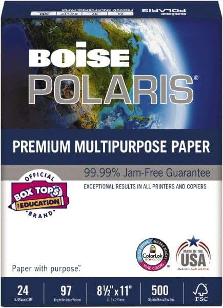 Boise - 8-1/2" x 11" White Copy Paper - Use with Laser Printers, Copiers, Inkjet Printers - Strong Tooling