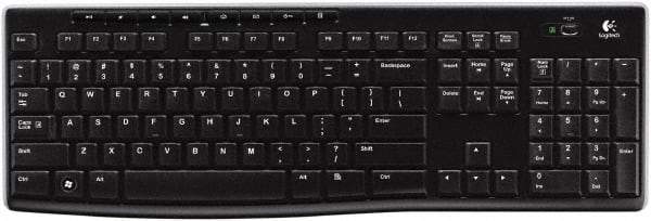 Logitech - Black Wireless Keyboard - Use with Mac OS X, Windows XP, Vista 7, 8 - Strong Tooling