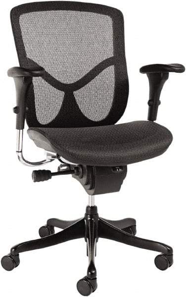 ALERA - 42-3/8" High Ergonomic Multifunction Chair - 28" Wide x 29-1/8" Deep, Breathable-A-Grade Black Mesh Seat, Black - Strong Tooling