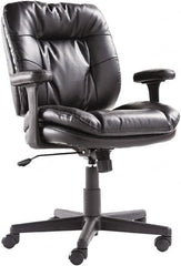 OIF - 40" High Executive Swivel/Tilt Chair - 26" Wide x 25-3/8" Deep, Soft Leather Seat, Black - Strong Tooling