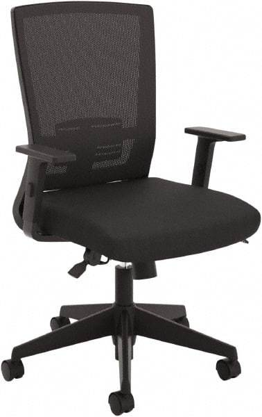 Basyx - 43-1/8" High High Back Chair - 28" Wide x 28-3/8" Deep, Fabric Mesh Seat, Black - Strong Tooling