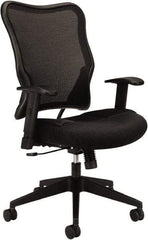 Basyx - 40-1/2" High High Back Chair - 26" Wide x 26-3/8" Deep, Leather Seat, Black - Strong Tooling