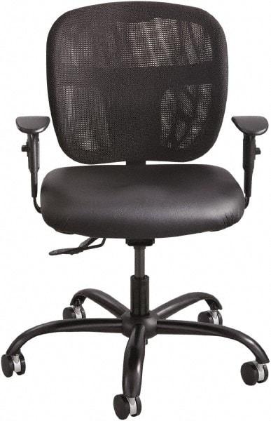 Safco - 37" High Task Chair - 26" Wide x 26" Deep, Vinyl Seat, Black - Strong Tooling