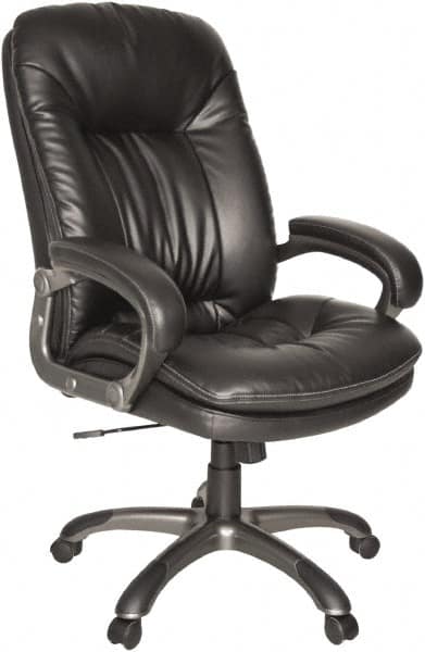 OIF - 45-1/4" High Executive Swivel/Tilt Chair - 25" Wide x 29-7/8" Deep, Soft Leather Seat, Black - Strong Tooling