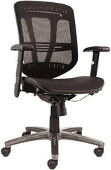 ALERA - 43-3/8" High Mid Back Chair - 25" Wide x 25-1/2" Deep, Mesh Seat, Black - Strong Tooling