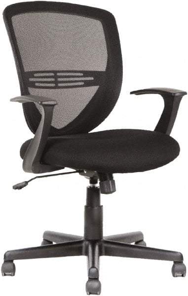 OIF - 39" High Mid Back Chair - 26-1/8" Wide x 26-3/8" Deep, Fabric Mesh Seat, Black - Strong Tooling