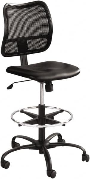 Safco - 49-1/2" High Extended Height Chair - 25" Wide x 25" Deep, Vinyl Seat, Black - Strong Tooling