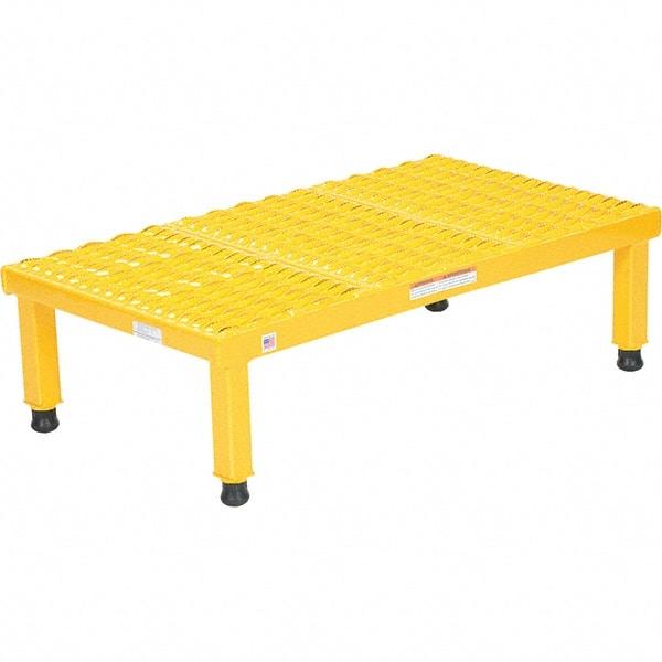 Vestil - 9" High x 19" Wide x 36" Deep, Yellow Step Stand - Steel, 500 Lb Capacity - Strong Tooling