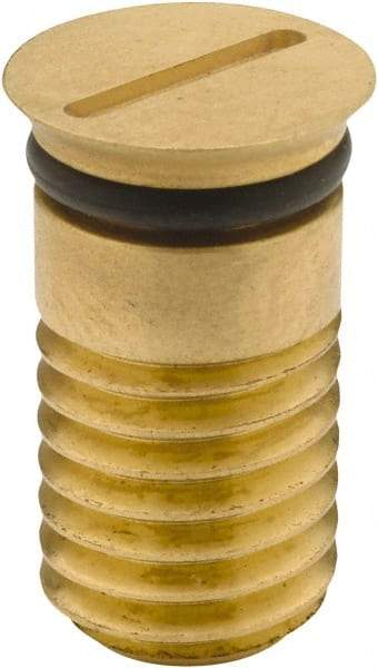 Jergens - 1 Piece M12x1.75 Vise Chip Plug - Brass, 23" Long, 14.5mm Wide - Strong Tooling