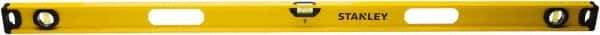 Stanley - Magnetic 48" Long 3 Vial I-Beam Level - Aluminum, Yellow, 1 Level & 2 Plumb Vials - Strong Tooling