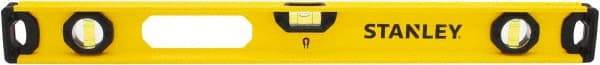 Stanley - Magnetic 24" Long 3 Vial I-Beam Level - Aluminum, Yellow, 1 Level & 2 Plumb Vials - Strong Tooling