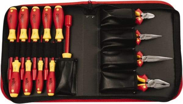 Wiha - 14 Piece Insulated Pliers, Cutters, Slotted & Nut Driver Hand Tool Set - Comes in Box - Strong Tooling