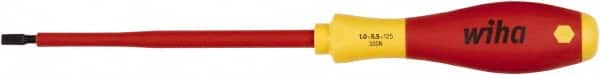 Wiha - 5.5mm Blade Width, Standard Slotted Screwdriver - 125mm Blade Length, Solid/Hex Shank - Strong Tooling