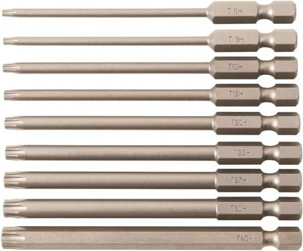 Wiha - 9 Piece, Bit Set - 1/4" Hex Drive, Torx Point - Strong Tooling