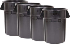 Rubbermaid - 55 Gal Gray Round Trash Can - Polyethylene, None Graphic, 33.2" High, Lid Not Included - Strong Tooling