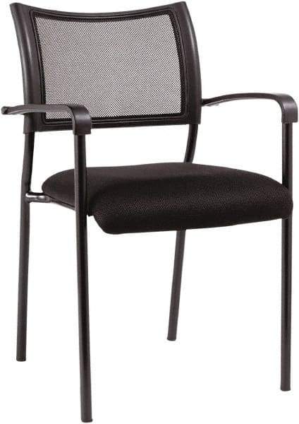 ALERA - Mesh Fabric Black Stacking Chair - Black Frame, 21-1/4" Wide x 23-5/8" Deep x 33-1/2" High - Strong Tooling