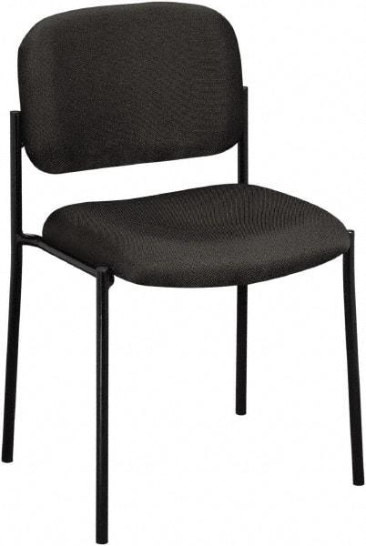 Basyx - Fabric Charcoal Stacking Chair - Black Frame, 21-1/4" Wide x 21" Deep x 32-3/4" High - Strong Tooling