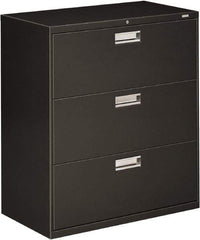 Hon - 36" Wide x 40.88" High x 19-1/4" Deep, 3 Drawer Lateral File - Steel, Charcoal - Strong Tooling