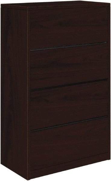 Hon - 36" Wide x 59.13" High x 20" Deep, 4 Drawer Lateral File - Woodgrain Laminate, Mahogany - Strong Tooling