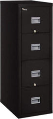 FireKing - 17-3/4" Wide x 52-3/4" High x 25" Deep, 4 Drawer Pedestal - Steel, Black - Strong Tooling