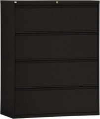 ALERA - 42" Wide x 53-1/4" High x 19-1/4" Deep, 4 Drawer Lateral File - Steel, Black - Strong Tooling