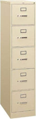 Hon - 15" Wide x 60" High x 26-1/2" Deep, 5 Drawer Vertical File - Steel, Putty - Strong Tooling