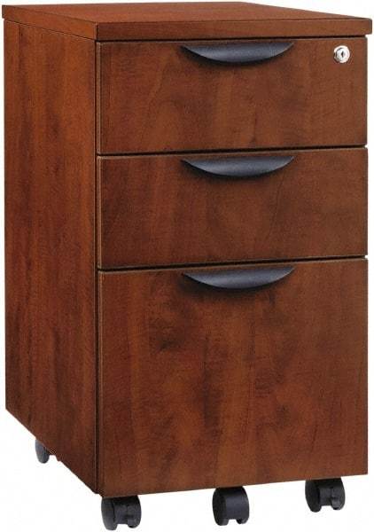 ALERA - 15.88" Wide x 28.38" High x 20-1/2" Deep, 3 Drawer Pedestal - Woodgrain Laminate, Medium Cherry - Strong Tooling