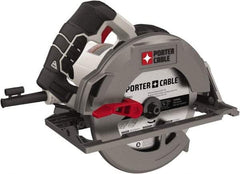 Porter-Cable - 15 Amps, 7-1/4" Blade Diam, 5,500 RPM, Electric Circular Saw - 120 Volts, 8' Cord Length, 5/8" Arbor Hole, Right Blade - Strong Tooling