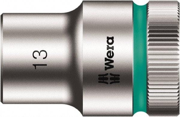 Wera - 1/2" Drive, Standard Hand Socket - 6 Points, Chrome Vanadium, Chrome Finish - Strong Tooling