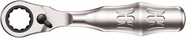 Wera - 1/4" Splined Drive Pear Head Mini-Ratchet Drive - Chrome Vanadium Finish, 4" OAL, 60 Gear Teeth, Forged Grip Handle - Strong Tooling