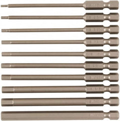 Wiha - 10 Piece, Tamperproof Hex Bit Set - 5/64 to 1/4" Hex, 1/4" Drive, Hex Security Point - Strong Tooling