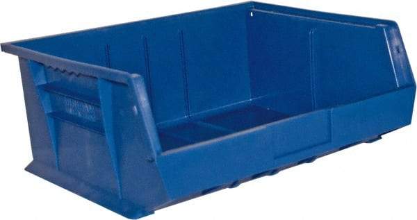 Durham - 14-5/8" Deep, Blue Plastic Hang and Stack Bins - 7" High x 16-3/4" Wide x 14-5/8" Long - Strong Tooling