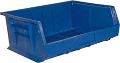 Durham - 14-5/8" Deep, Blue Plastic Hang and Stack Bins - 7" High x 16-3/4" Wide x 14-5/8" Long - Strong Tooling