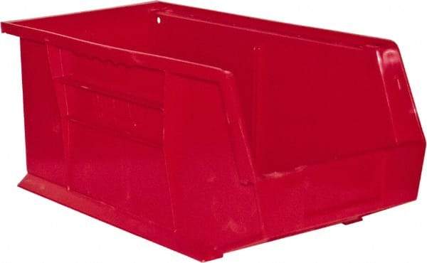 Durham - 14-5/8" Deep, Red Plastic Hang and Stack Bins - 7" High x 8-1/4" Wide x 14-5/8" Long - Strong Tooling