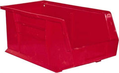 Durham - 14-5/8" Deep, Red Plastic Hang and Stack Bins - 7" High x 8-1/4" Wide x 14-5/8" Long - Strong Tooling