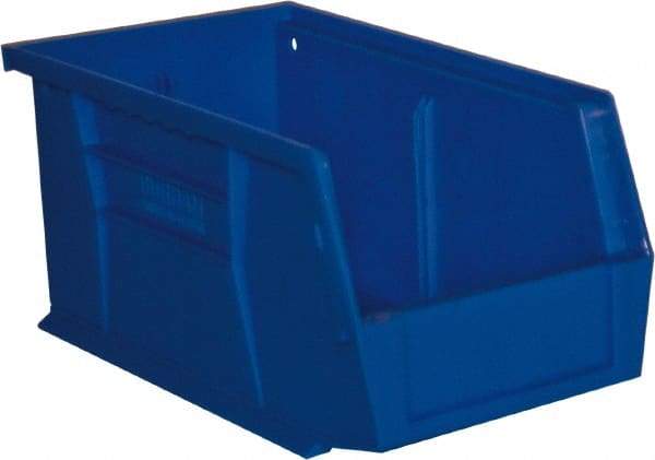 Durham - 11-3/8" Deep, Blue Plastic Hang and Stack Bins - 5" High x 5-1/2" Wide x 11-3/8" Long - Strong Tooling