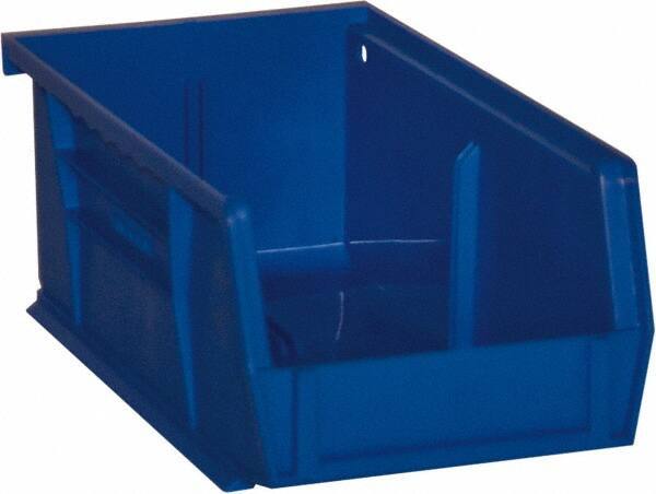 Durham - 7-7/16" Deep, Blue Plastic Hang and Stack Bins - 3" High x 4-3/16" Wide x 7-7/16" Long - Strong Tooling