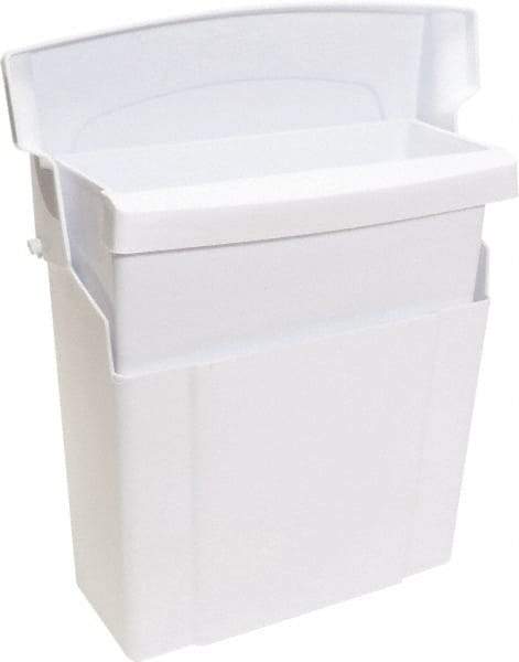 O-Cedar - Plastic Feminine Hygiene Product Receptacle - Surface Mount, 12" High x 5" Wide x 10" Deep, White - Strong Tooling