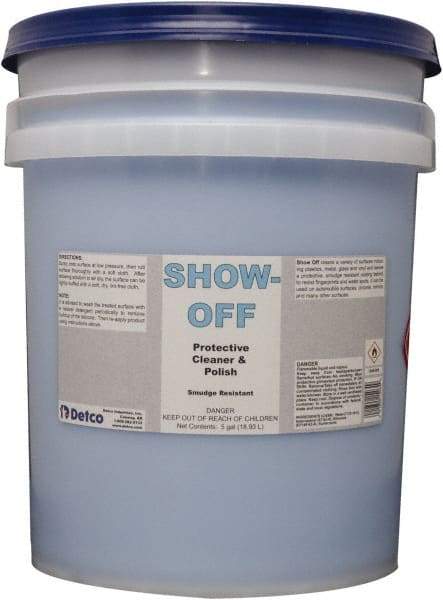 Detco - 5 Gal Pail Unscented Glass Cleaner - Use on Glass, Plastic Surfaces - Strong Tooling