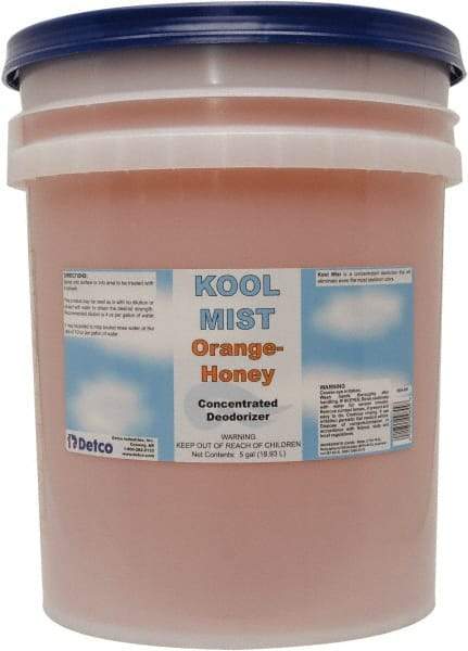 Detco - 5 Gal Pail Deodorizer - Liquid, Orange-Honey Scent, Concentrated, Environmentally Safe - Strong Tooling