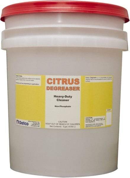 Detco - 5 Gal Bucket Cleaner/Degreaser - Liquid, Butyl-Based, Citrus - Strong Tooling