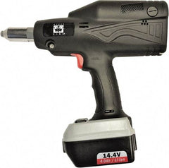 RivetKing - All up to 3/16" Closed End Rivet Capacity , 2,900 Lb Pull Force Cordless Electric Riveter - 5/8" Stroke Length, 14.4 Volt, Mandrel Collection, (1) RK401CR-57 Battery Included - Strong Tooling