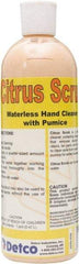 Detco - 16 oz Squeeze Bottle Cream Hand Cleaner with Grit - Orange (Color), Citrus Scent - Strong Tooling