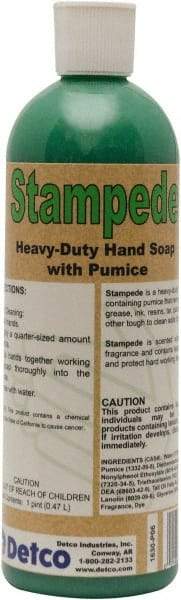 Detco - 16 oz Bottle Gel Hand Cleaner with Grit - Green, Almond Scent - Strong Tooling