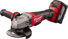 Milwaukee Tool - 4-1/2" Wheel Diam, 8,500 RPM, Cordless Angle & Disc Grinder - 5/8-11 Spindle - Strong Tooling