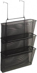 FELLOWES - 12-5/8" Wide x 8-1/4" Deep x 23-1/4" High, 3 Compartments, Wire Mesh Wall File - Black, 10" Compartment Width x 2-1/2" Compartment Depth x 12" Compartment Height - Strong Tooling