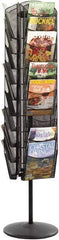 Safco - 15" Wide x 16-1/2" Deep x 66" High, 30 Compartments, Steel Rotary Literature Rack - Black, 9-1/2" Compartment Width x 5" Compartment Depth x 10" Compartment Height - Strong Tooling