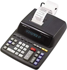 Sharp - Fluorescent Printing Calculator - 8-5/8 x 12-7/8 Display Size, Black, AC Powered, 4" Long x 9.6" Wide - Strong Tooling