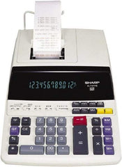 Sharp - Fluorescent Printing Calculator - 8-5/8 x 12-7/8 Display Size, White, AC Powered, 3.9" Long x 9.7" Wide - Strong Tooling