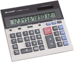 Sharp - LCD Portable Calculator - 7-1/4 x 6-7/8 Display Size, Light Gray, Battery & Solar Powered, 1.2" Long x 8.7" Wide - Strong Tooling